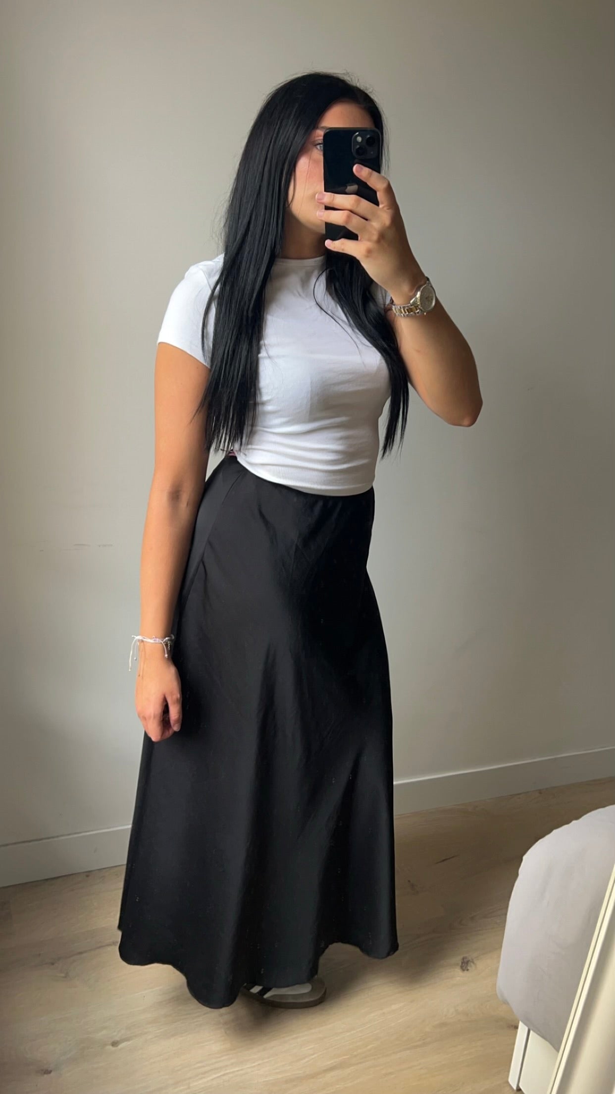 Jupe satinée noire